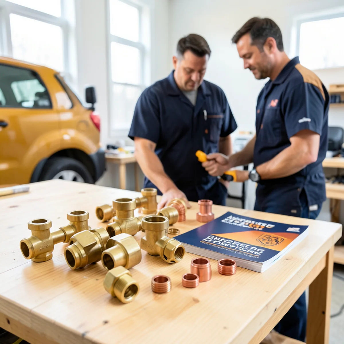 Quality brass ball valve and plumbing hardware inspected for code compliance