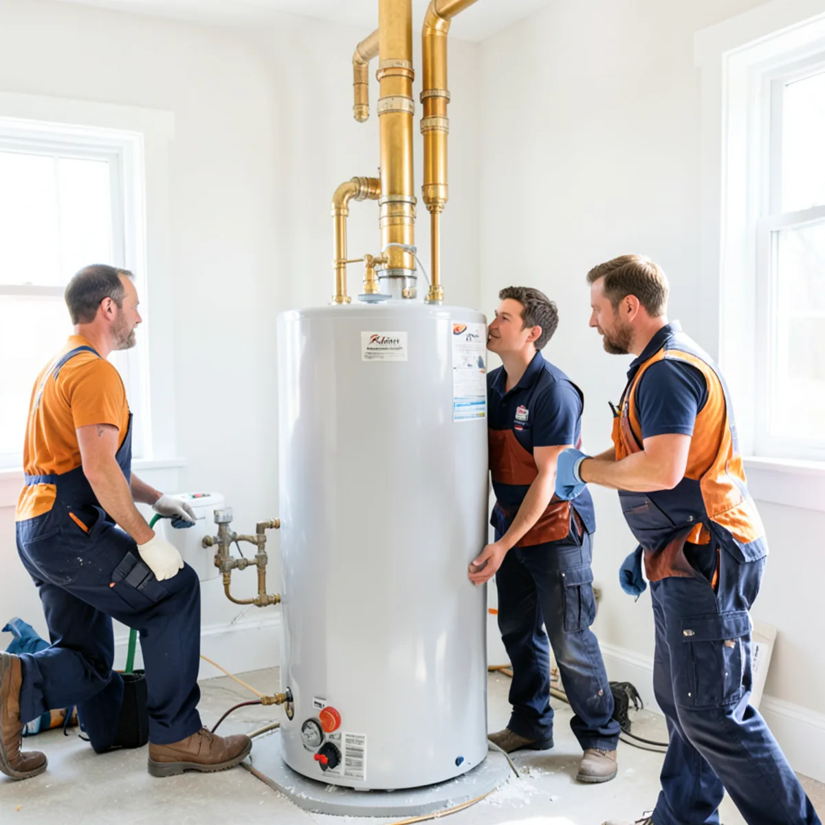 Commercial grade gas water heater in Middletown apartment building