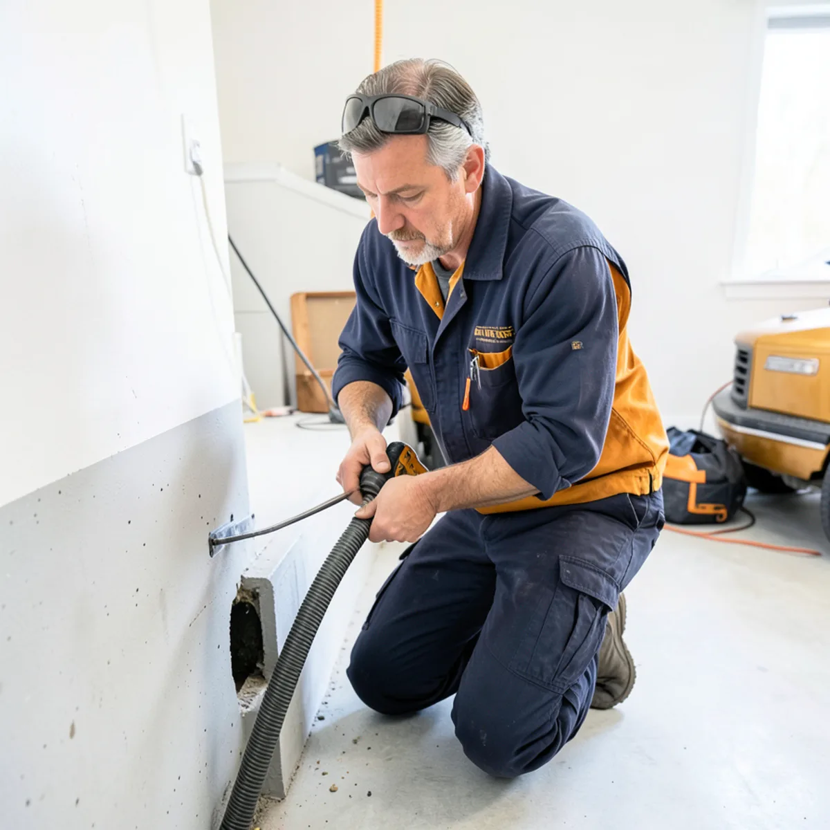 Clearing clogged drain stack in historic Rockville apartment